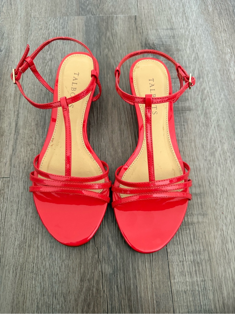 Talbots Red Patent Strappy Sandals Size 6